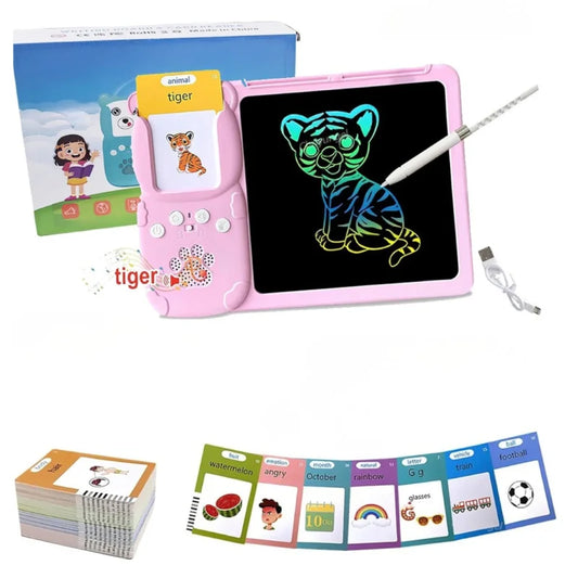 Tablette Ardoise Magique Enfant Carte Parlante rose 