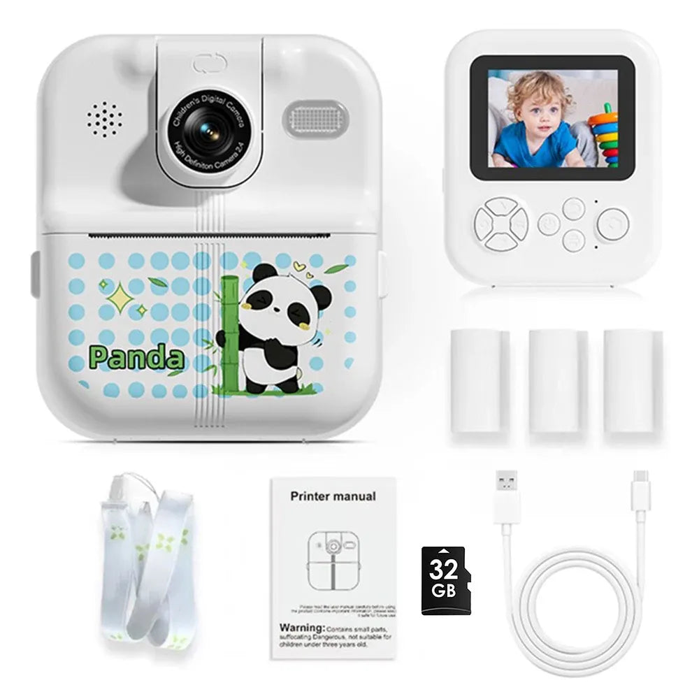 apareil-photo-enfant-impression-thermique-panda-cadeau-garcon-4-ans                                       