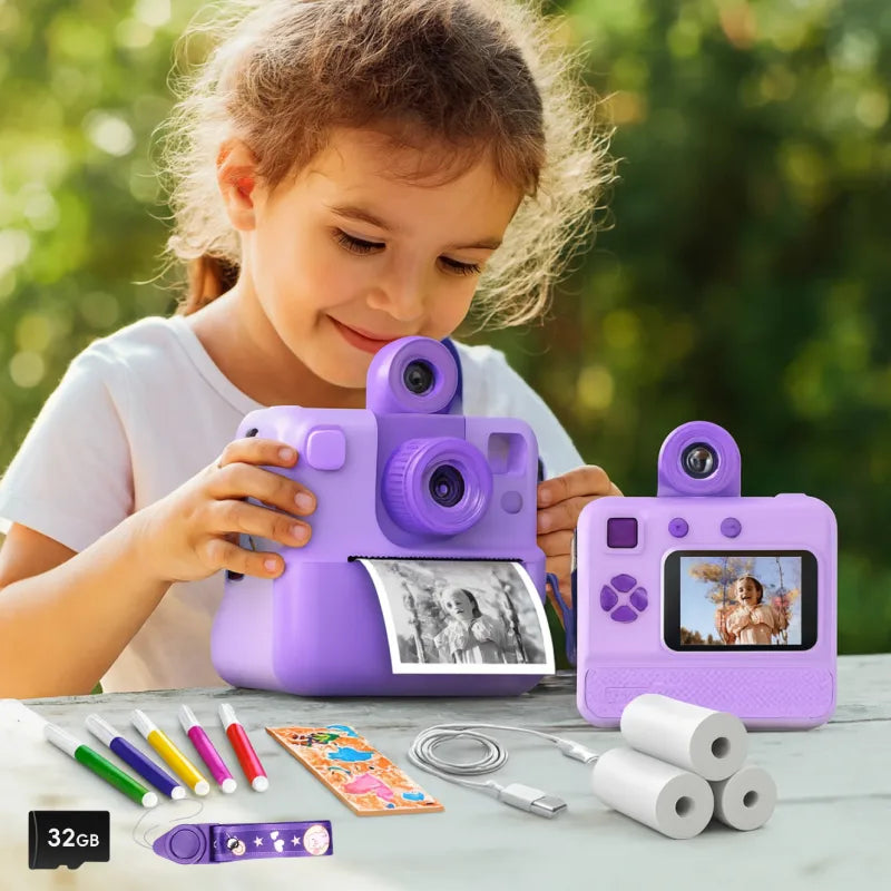 appareil-photo-enfant-impression-papier-ergonomique-violet