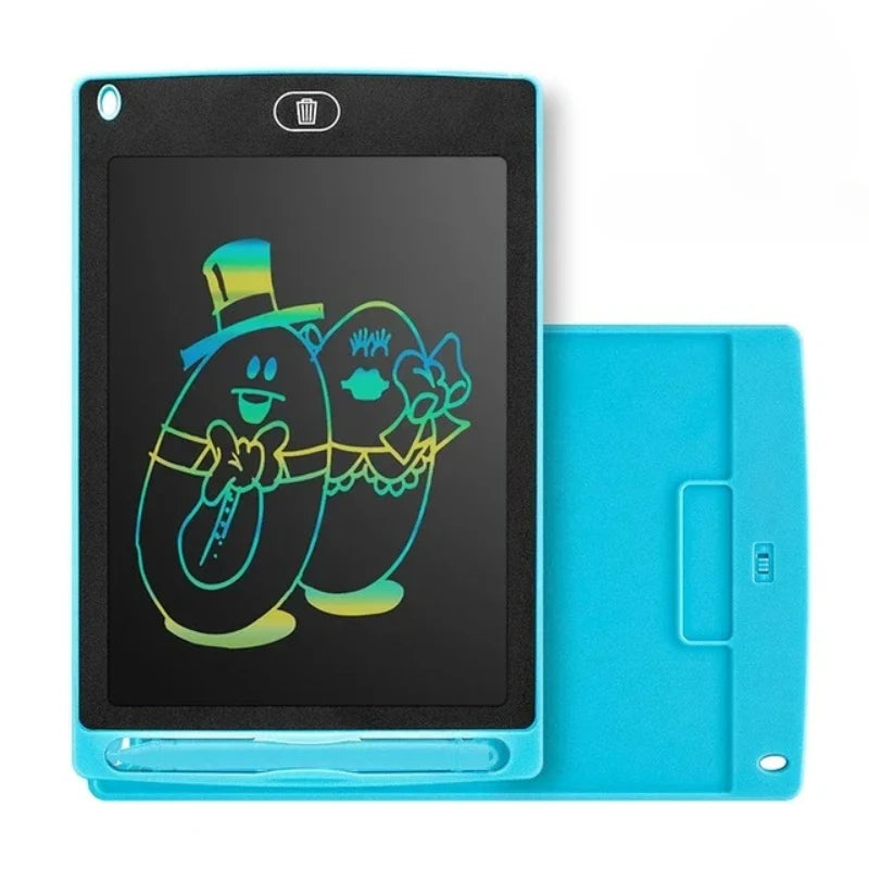 ardoise-magique-tablette-lcd-reutilisable-enfant-bleu-avec-bouton-fond-blanc