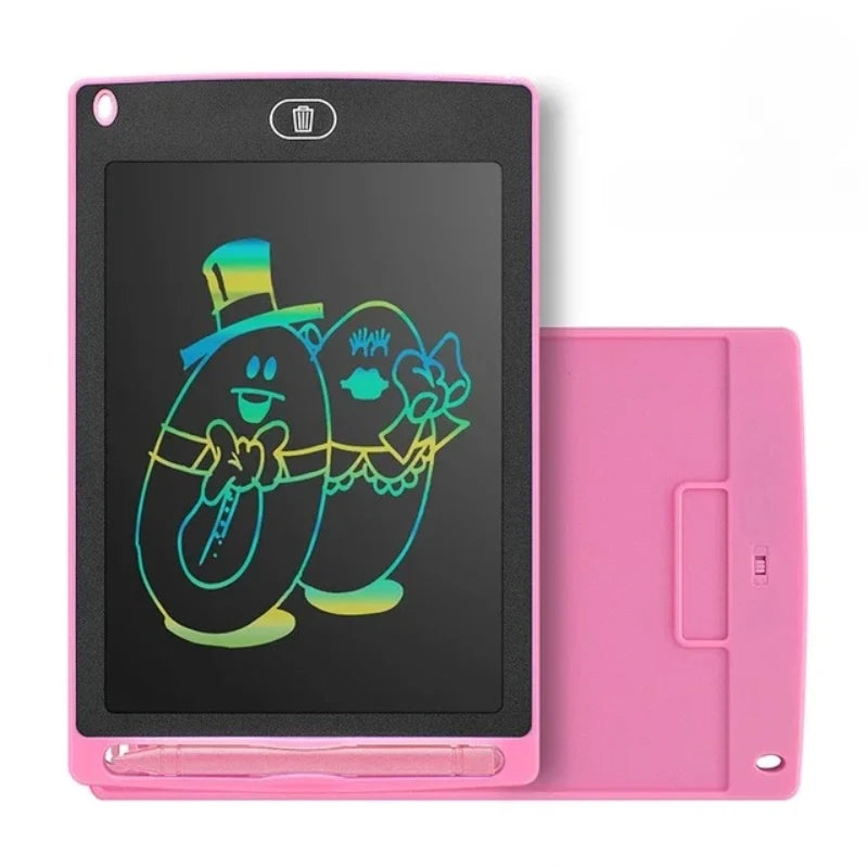ardoise-magique-tablette-lcd-reutilisable-enfant-rose-en-couleur-fond-blanc