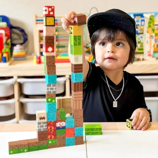 bloc-de-construction-aimantee-minecraft-garcon-3-ans