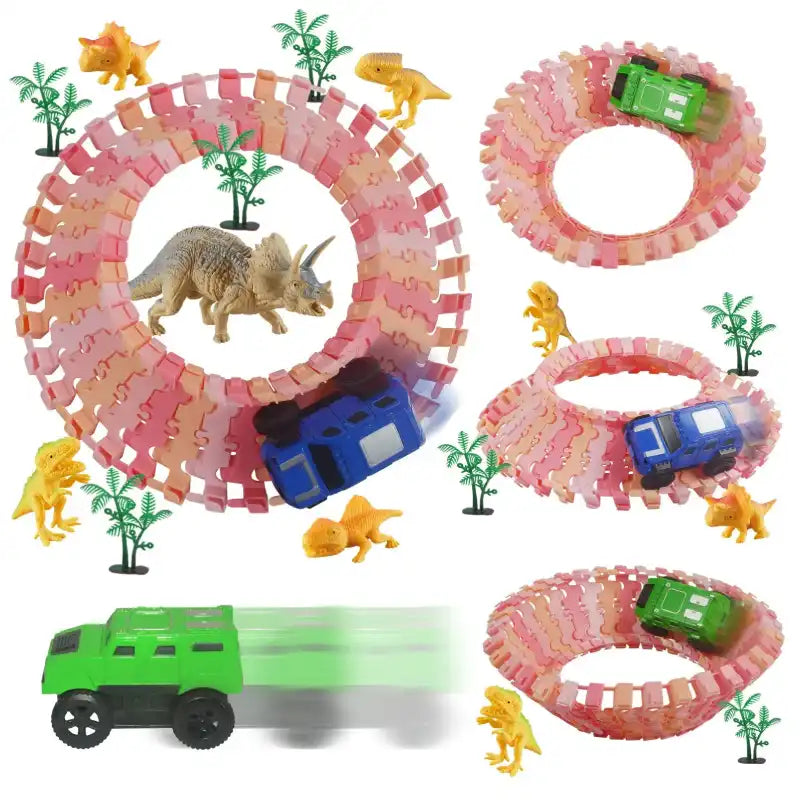 circuit-voiture-fille-modulable-dinosaure