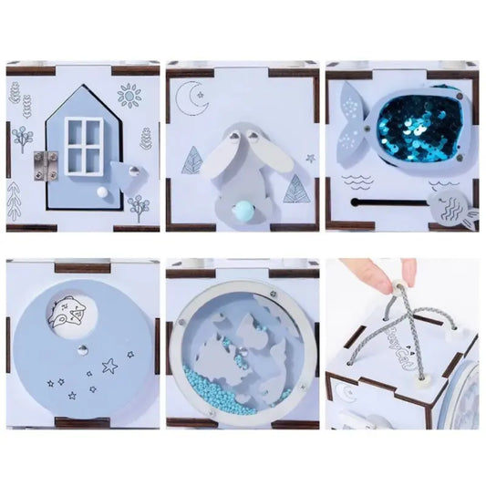 Cube Montessori Fidget Busy Board | Jouet Éducatif Sensoriel 6 en 1 Pl – King of Toys Cube Montessori Fidget Busy Board | Jouet Éducatif Sensoriel 6 en 1 Pl – King of Toys