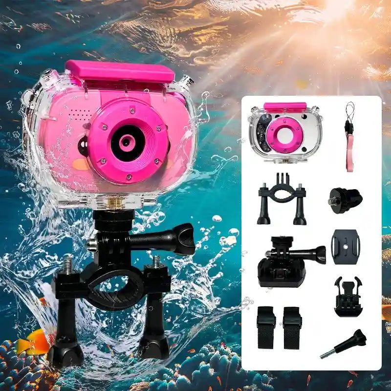 kit-Appareil-Photo-Etanche-Enfant-Numerique-Aventure-rose-fille-6-ans