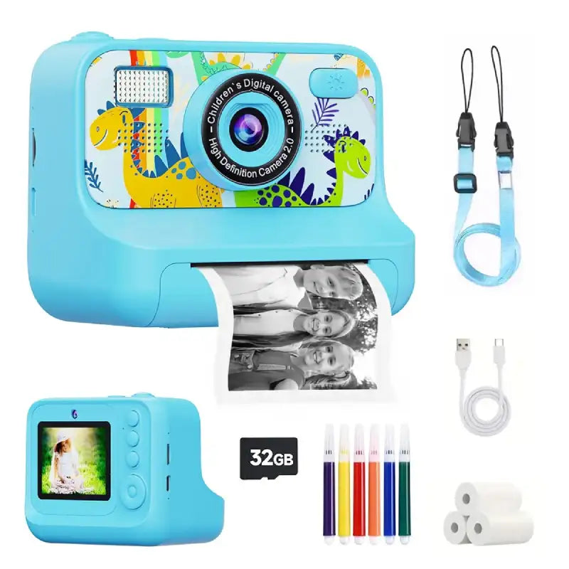 kit-Appareil-Photo-Instantané-Licorne-Enfant-Fille-bleu-fond-blanc