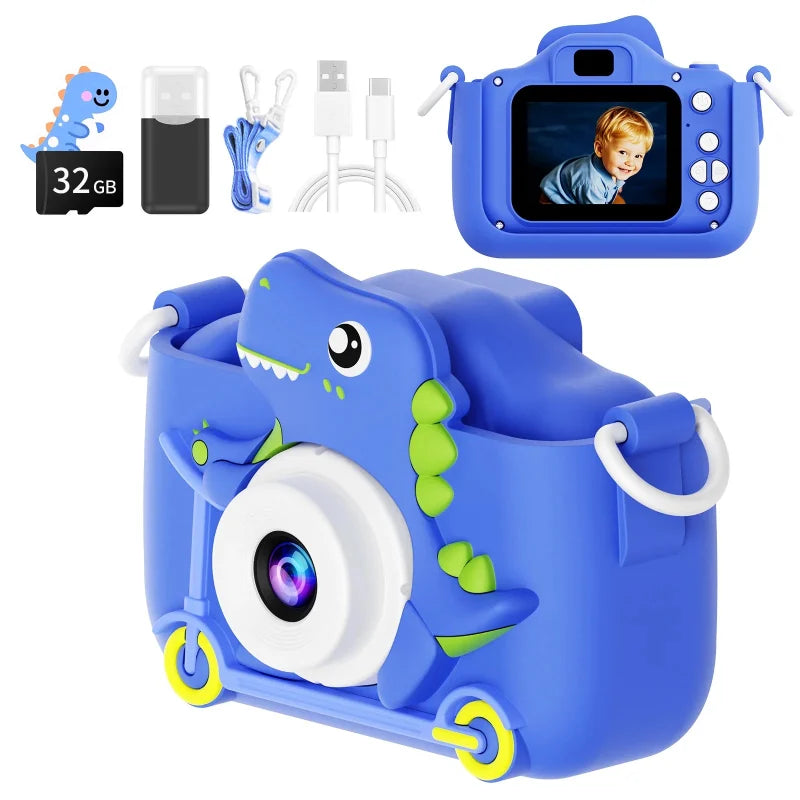 kit-bleu-appareil-photo-donosaure-enfant-bleu-garcon-fond-blanc