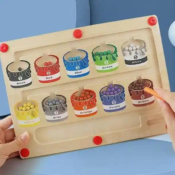 Labyrinthe Magnétique Montessori 10 Couleurs – Jouet Éducatif Enfant 2 3 4 5 Ans, Tri Des Couleurs, Motricité Fine Et Concentration