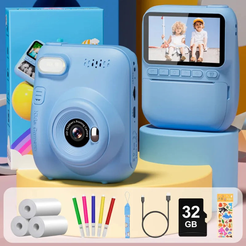 lot-appareil-photo-instantane-enfant-avec-grand-ecran-bleu