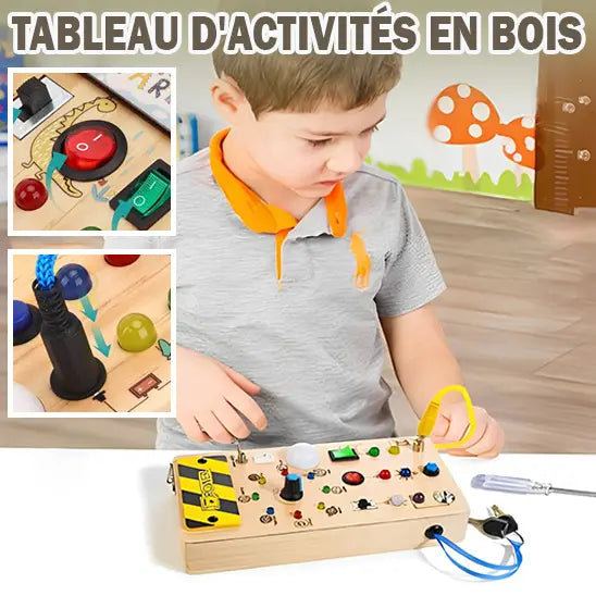 montessori busy board led jeux de voyage